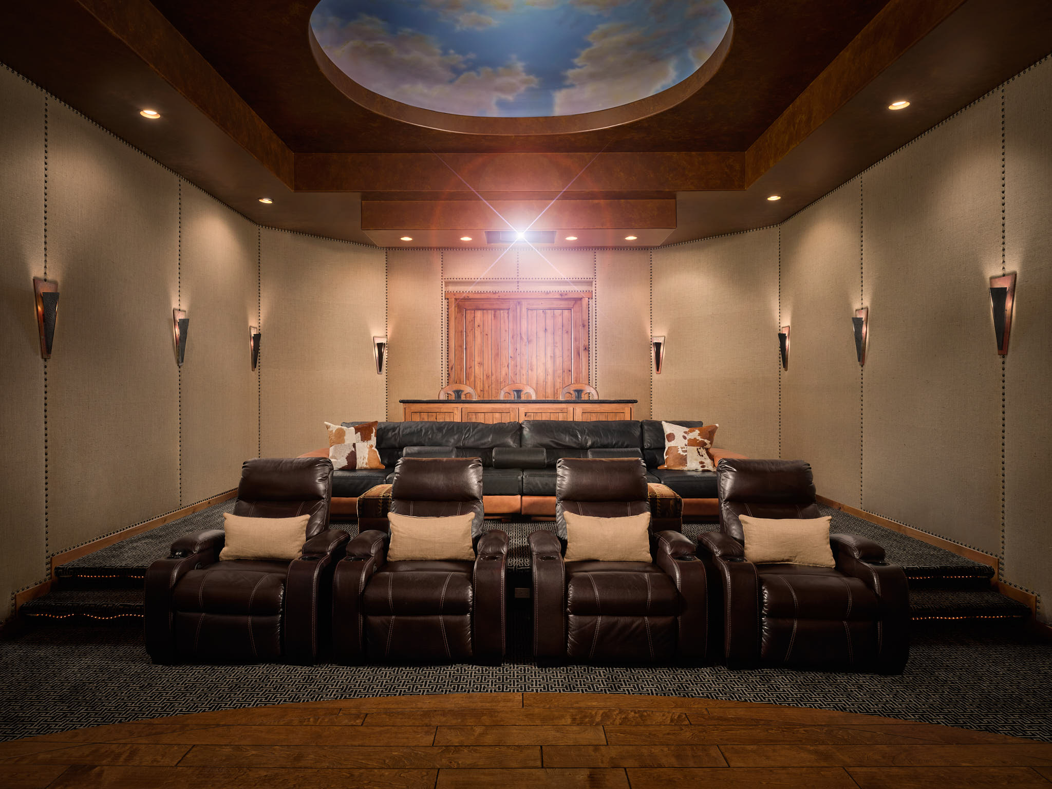 Hospitality photography by Warren Diggles. Theater room at HÓZHÓ Scottsdale.