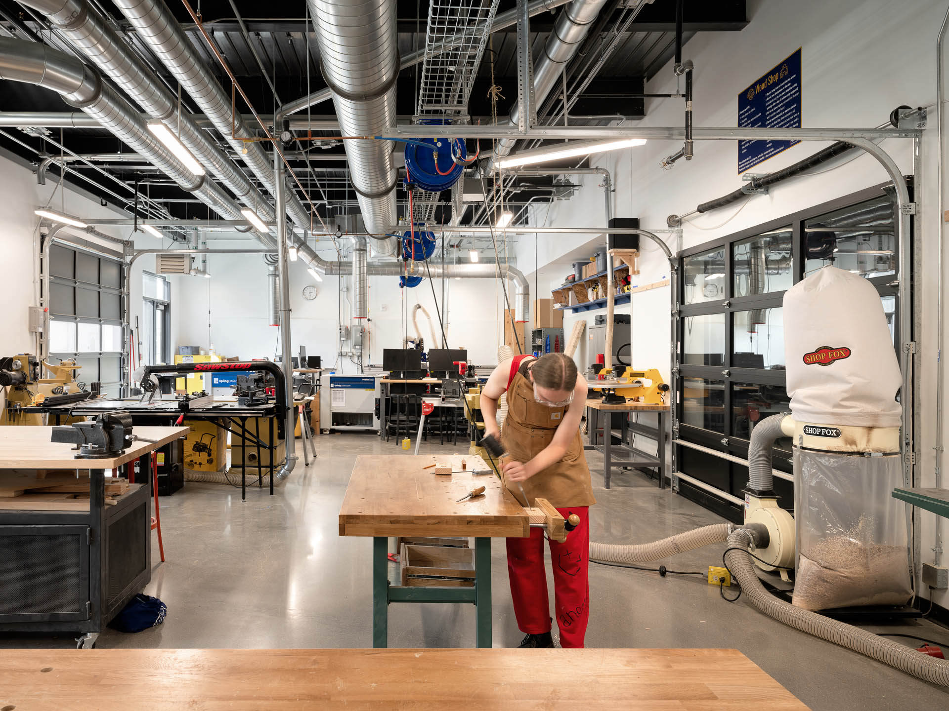 Student Working on Project in Woodshop - Colorado School of Mines Labriola Innovation Hub - Diggles Photography