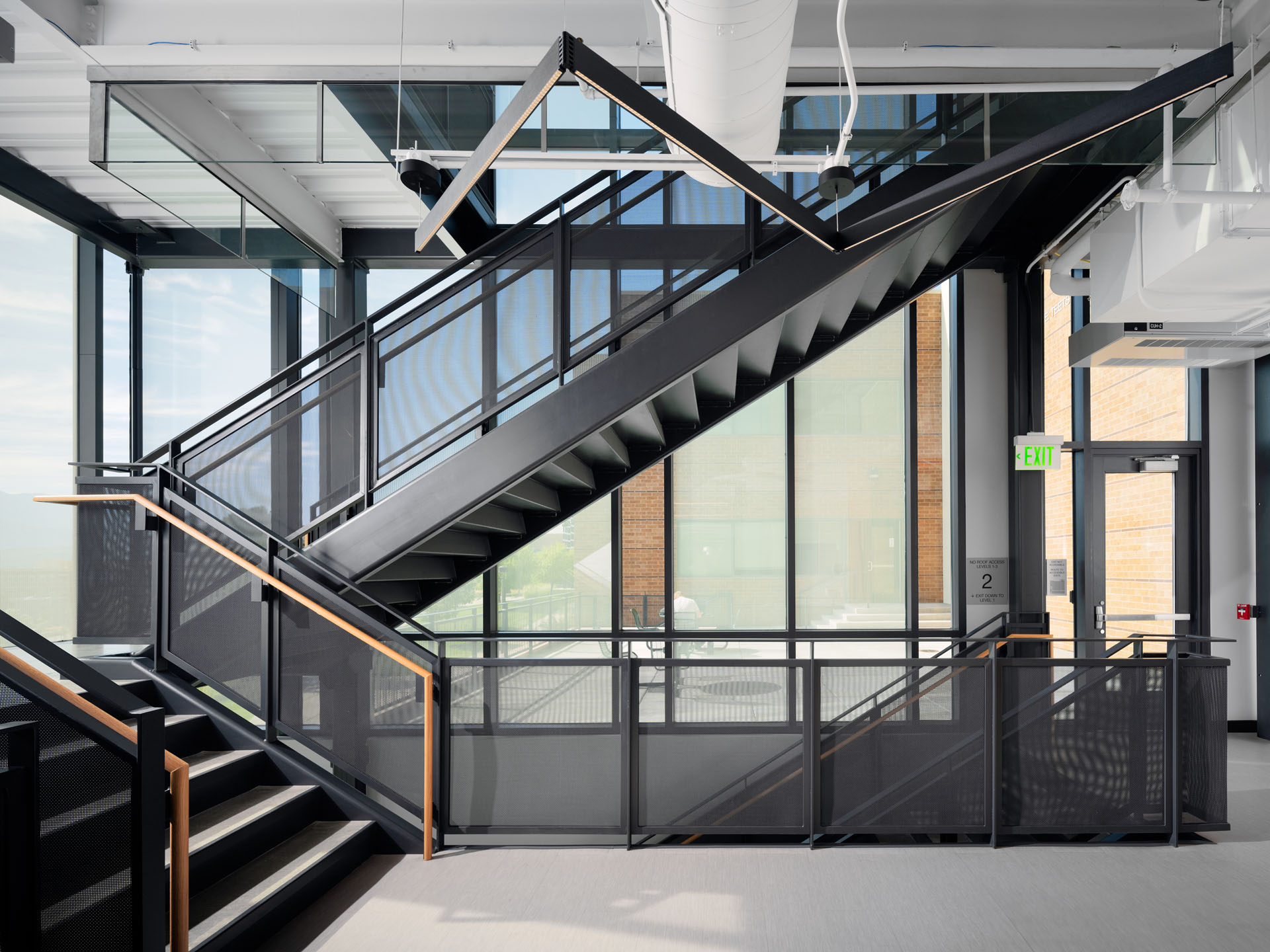 Fabricated Steel Stairway - UCCS Anschutz Engineering Center - Diggles Photography